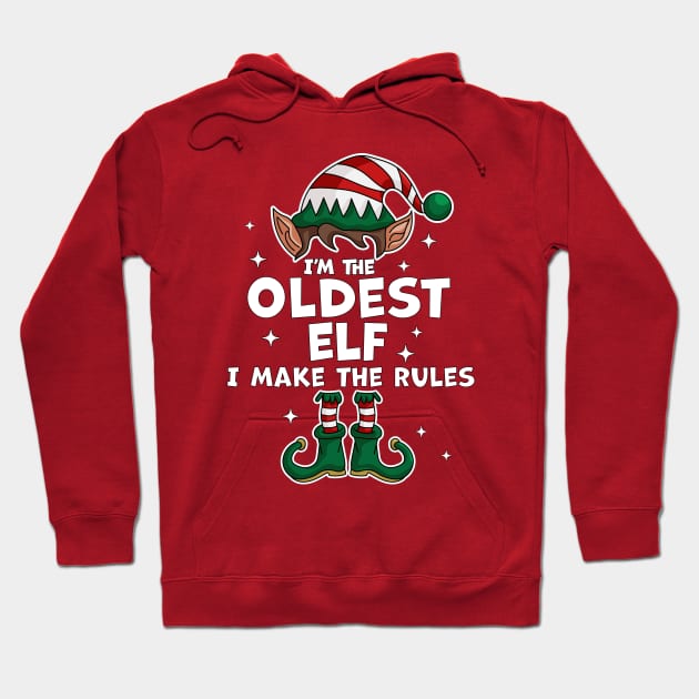 I'm The Oldest Elf Xmas Family Matching Funny Christmas Hoodie by OrangeMonkeyArt